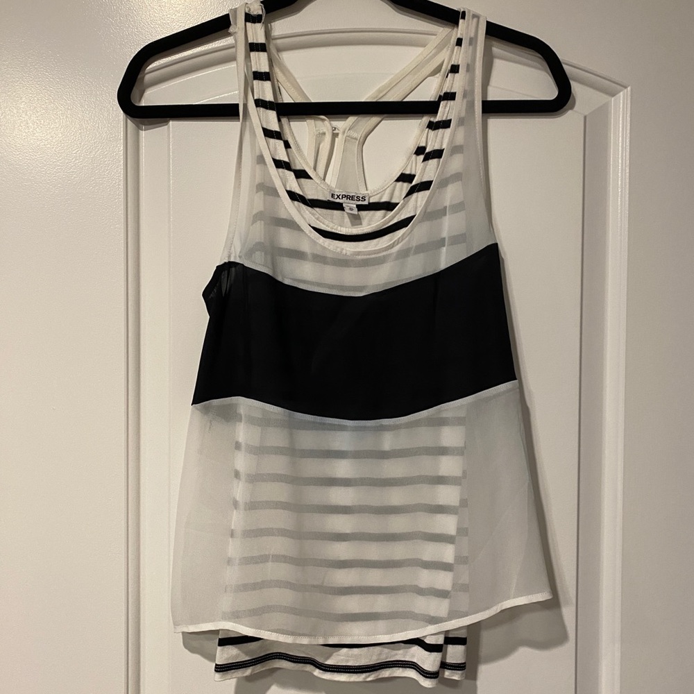 Express Black and white blouse